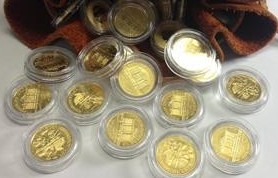 Neštandardné zlaté mince - cena za 1 gram 999,9/1000 Au