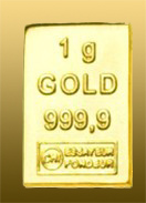 Zlatá tehlička 1 g 999,9/1000 Au