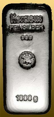 Silver bar 1 kg 999/1000 Ag