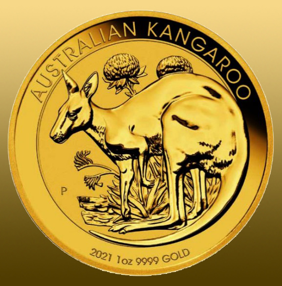 Australian Kangaroo 1 Oz 999,9/1000 Au - ročník 2021 - od výroby v ochrannej plastovej bublinke