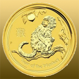 Gold Lunar 2016 - Opica 1/10 Oz