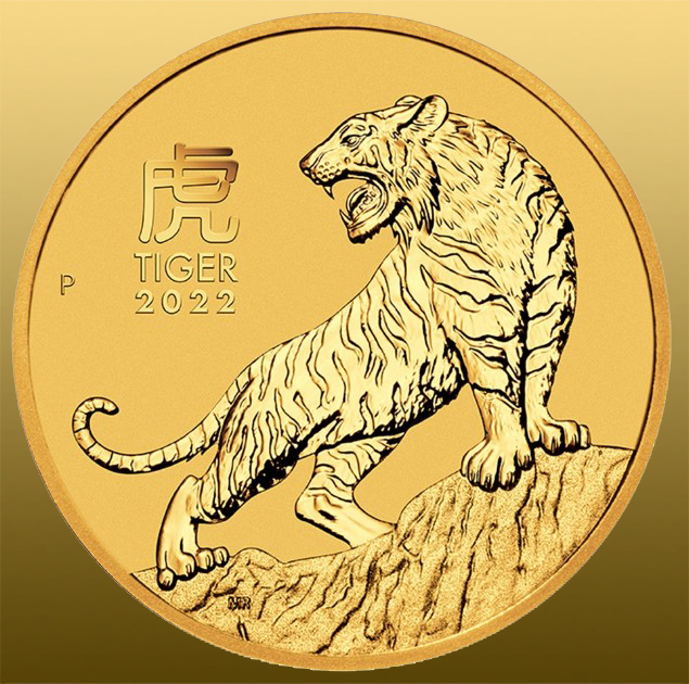 Gold 1/10 Oz Lunar 2022 - Tiger 999,9/1000 Au