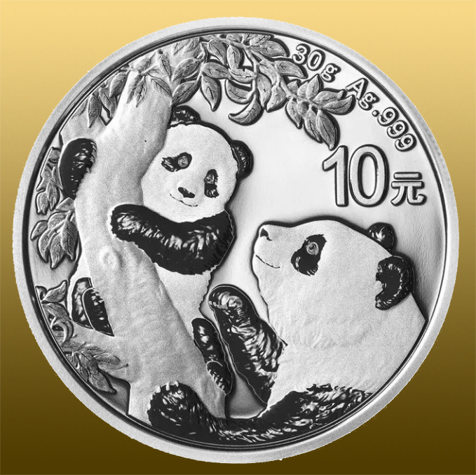 Silver China Panda 1 Oz 999/1000 Ag - ročník 2011 - do určitého ročníka sa robili Pandy ako 1 Oz (=31,1 gramu); posledných niekoľko rokov sa už robia ako 30 gram