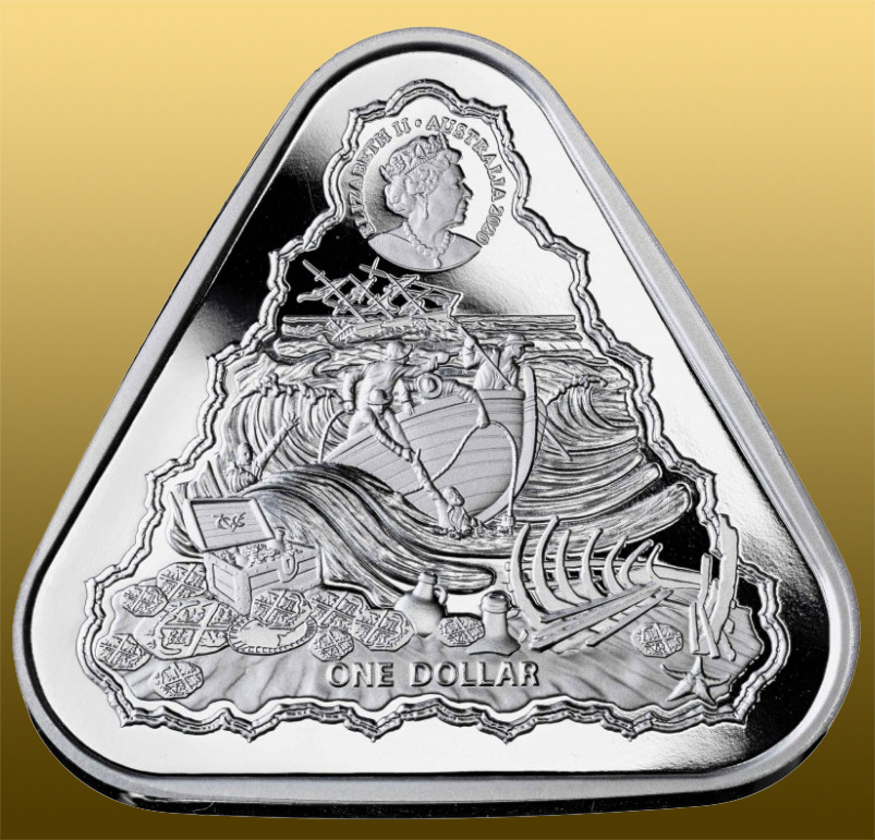 Silver TRIANGULAR Batavia 2019 - 999/1000 Ag - každá minca je vo svojej trojuholníkovej bublinke