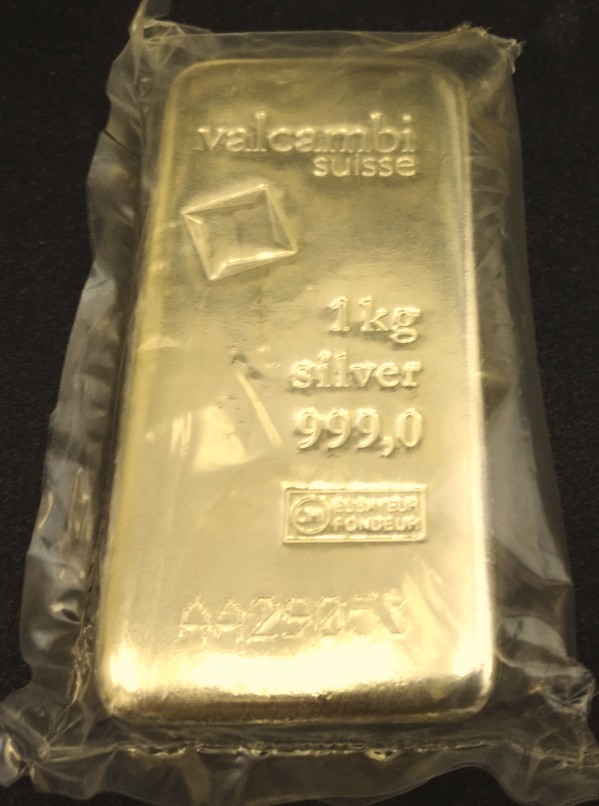 Silver bar 1 kg 999/1000 Ag Vlcambi Suisse