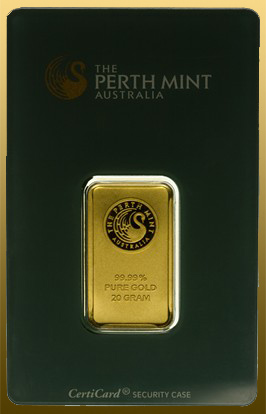 Tehlička 20 gramov Perth Mint 999,9/1000 Au