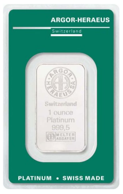 Platinová tehlička 1 Oz Argor-Heraeus 999,5/1000 Pt