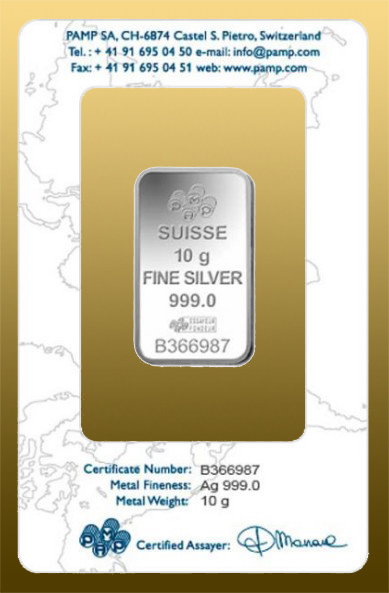 Silver bar 5 gramov 999/1000 Ag PAMP
