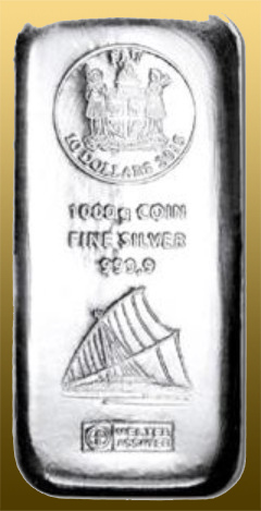 Silver bar 1 kg 999/1000 Ag - bez možnosti odpočtu DPH (určené pre fyzické osoby - neplatcov DPH) Argor-Heraeus - FIJI