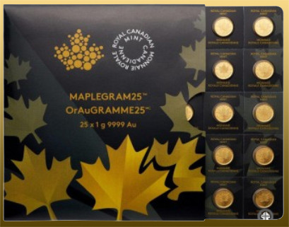 MAPLEGRAM25 - 25x 1 gram Maple Leaf
