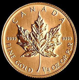 Maple Leaf 1/4 Oz 999,9/1000 Au - ročník 2012, 100% stav