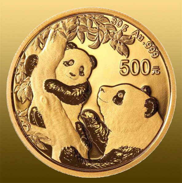China Panda 8 gramov 999,9/1000 Au - ročník 2017