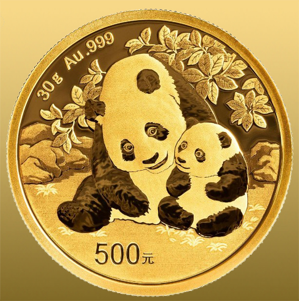 China Panda 30 gramov 30 g 999,9/1000 Au - ročník 2024