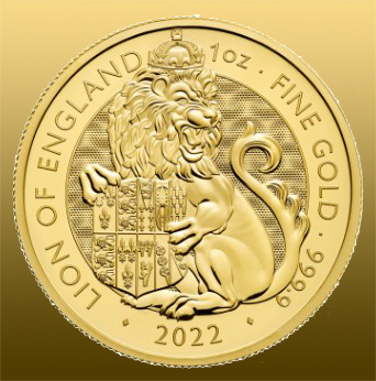Britannia 1 Oz Lion of England 999,9/1000 Au - ročník 2022