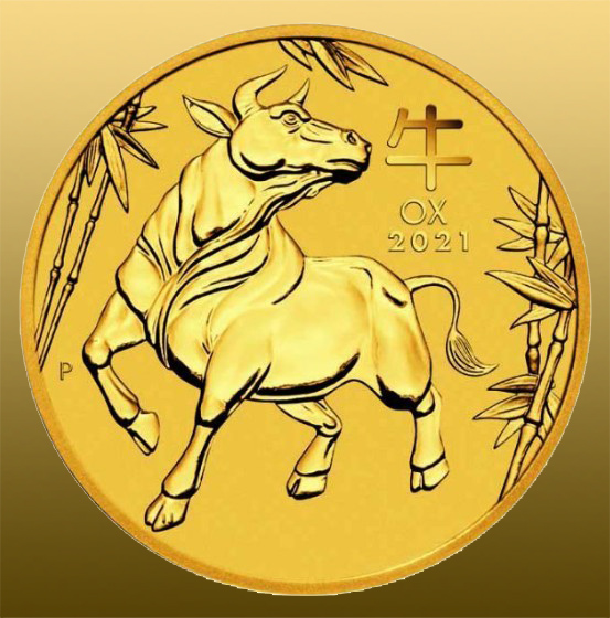 Gold 1/4 Oz Lunar 2021 - Vôl 999,9/1000 Au
