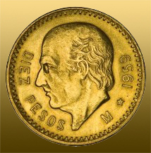 10 Pesos Mexiko 7,5 gramu čistého Au pôvodná razba, veľmi dobrý stav, veľmi pekná a hodnotná minca foto je ilustračné