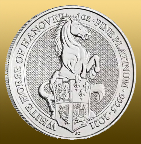 Platinová minca 1 Oz Queen's Beast - Horse - ročník 2021 999,5/1000 Pt