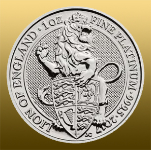 Platinová minca 1 Oz Queen's Beast Lion - ročník 2021 999,5/1000 Pt