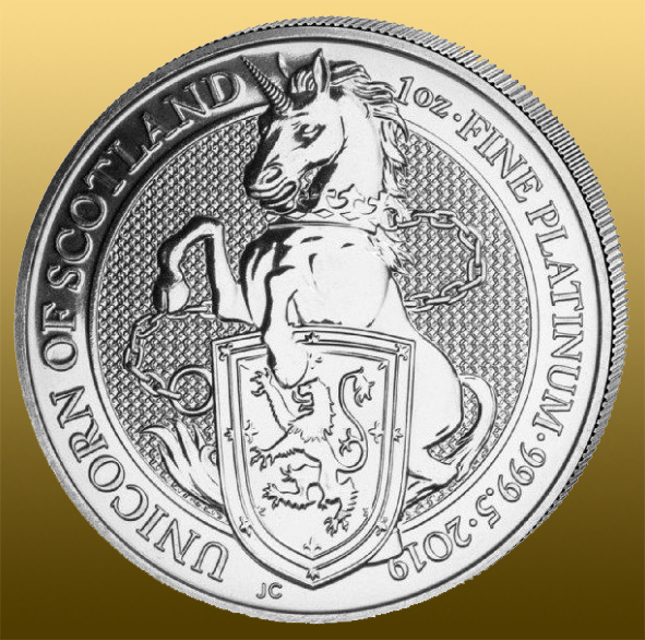 Platinová minca 1 Oz Queen's Beast - Unicorn 999,5/1000 Pt