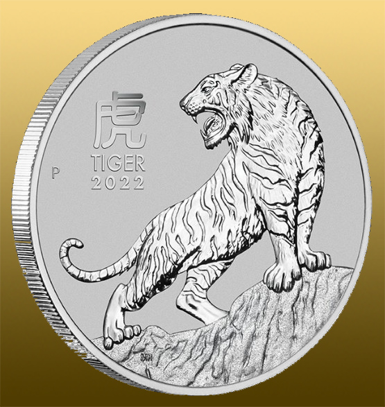 Platinová minca 1 Oz Lunar 2022 - Tiger 999,5/1000 Pt