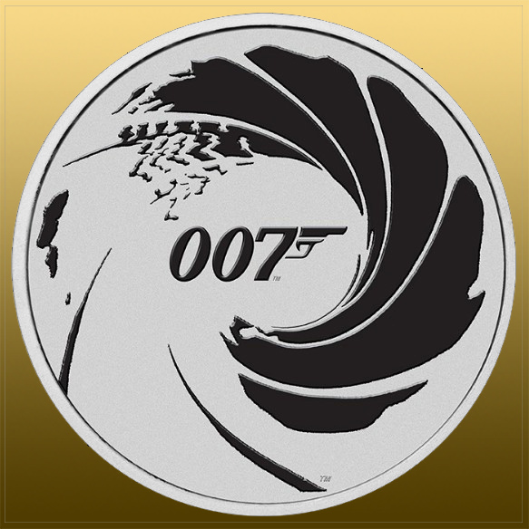 Silver 1 Oz James Bond - 2022 - coloured Black 999,9/1000 Ag
