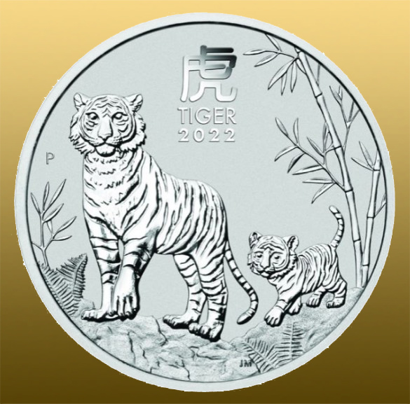 Silver 1 Oz Lunar 2022 - Tiger 999/1000 Ag