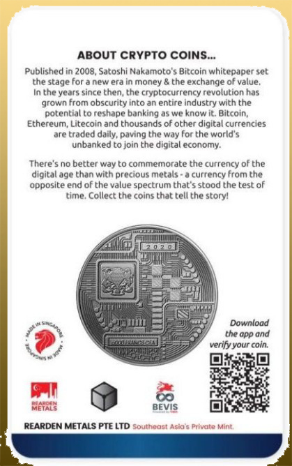 Silver 1 Oz Litecoin, 999/1000 Ag - minca, alebo skôr medaila so znakom kryptomeny LTC - medajla má 
