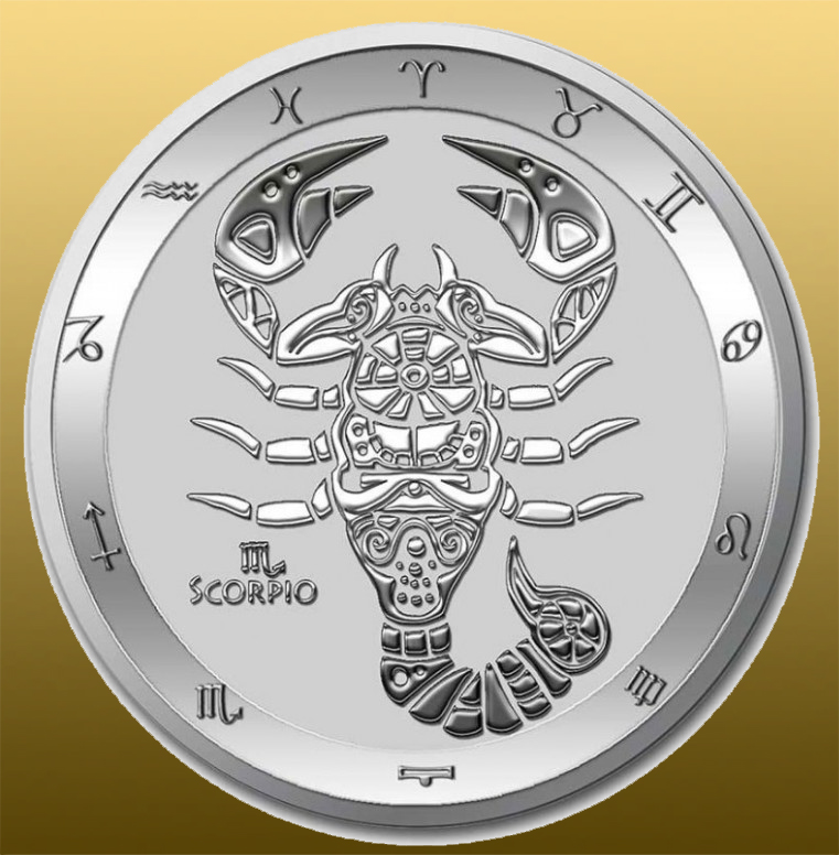 Silver 1 Oz - zverokruh - Škorpión 999/1000 Ag
