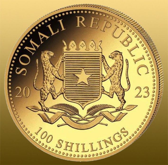 Gold 1/10 Oz Somalia Elephant 2023 999,9/1000 Au - každá minca je zabalená v originál plastovej fólií - minca je trošku väčšia ako iné 1/10 Oz, ale je trošku tenšia