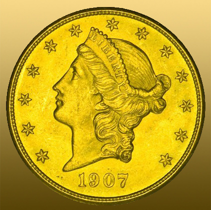 20 DOLAR USA 900/1000 Au, minca váži 33,436 g = 30,09 čistého Au