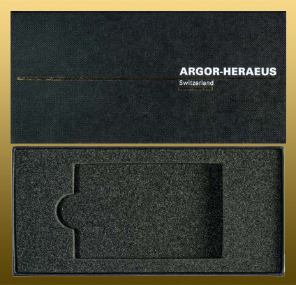 Kartónová darčeková krabička pre tehličky 1 gram až 100 gramov - originál Argor-Heraeus