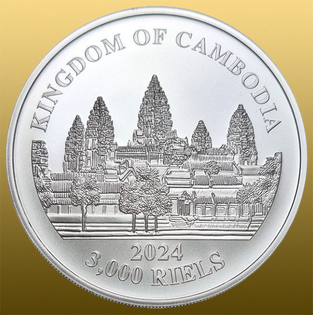 Kambodia 1 Oz Tiger Colorovaný 999/1000 Ag