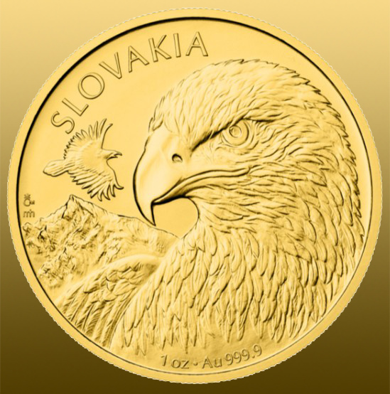 Zlatá 1 Oz minca Orol 999,9/1000 Au - Česká mincovňa - túto 